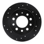 R1 03-08 Hyundai Tiburon Rear Left Drilled & Slotted Black Brake Rotor