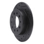 R1 03-08 Hyundai Tiburon Rear Left Drilled & Slotted Black Brake Rotor
