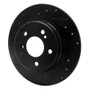 R1 01-03 Hyundai XG350 Front Left Drilled & Slotted Black Brake Rotor