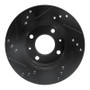 R1 00-02 Hyundai Accent Front Right Drilled & Slotted Black Brake Rotor