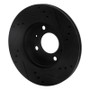 R1 00-02 Hyundai Accent Front Left Drilled & Slotted Black Brake Rotor