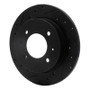 R1 97-06 Hyundai Elantra Rear Left Drilled & Slotted Black Brake Rotor