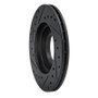 R1 87-99 Hyundai Excel Front Right Drilled & Slotted Black Brake Rotor
