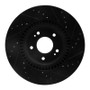 R1 11-25 Hyundai Tucson Front Left Drilled & Slotted Black Brake Rotor