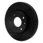 R1 02-06 Hyundai Sonata Front Left Drilled & Slotted Black Brake Rotor