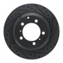 R1 -23 Porsche Cayenne Rear Right Drilled & Slotted Black Brake Rotor