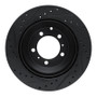 R1 -23 Porsche Cayenne Rear Right Drilled & Slotted Black Brake Rotor