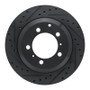 R1 -23 Porsche Cayenne Rear Left Drilled & Slotted Black Brake Rotor