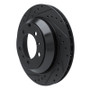 R1 -23 Porsche Cayenne Rear Left Drilled & Slotted Black Brake Rotor