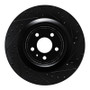 R1 15-18 Porsche Macan Rear Right Drilled & Slotted Black Brake Rotor