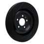 R1 15-18 Porsche Macan Rear Left Drilled & Slotted Black Brake Rotor