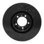 R1 10-24 Audi RS e-Tron GT Right Front Drilled & Slotted Black Brake Rotor