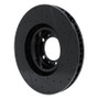R1 10-24 Audi e-Tron GT Left Front Drilled & Slotted Black Brake Rotor