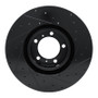 R1 10-24 Audi e-Tron GT Left Front Drilled & Slotted Black Brake Rotor