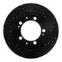 R1 89-97 Porsche 911 Front Right Drilled & Slotted Black Brake Rotor