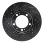 R1 87-89 Porsche 944 Except Turbo Front Right Drilled & Slotted Black Brake Rotor
