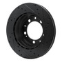 R1 86-95 Porsche 928 Rear Left Drilled & Slotted Black Brake Rotor