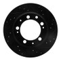 R1 77-88 Porsche 924 Rear Right Drilled & Slotted Black Brake Rotor