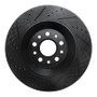 R1 2017-2024 Maserati Ghibli Rear Right Drilled & Slotted Black Brake Rotor