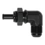 DeatschWerks 10AN Male Flare Bulkhead to 3/8in Hose Barb 90-Degree