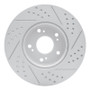 R1 13-26 Honda Civic Sedan Front Left Drilled & Slotted Geo-Carbon Rotor