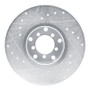 R1 65-73 Mercedes-Benz 220 Front Right Drilled & Slotted Silver Brake Rotor