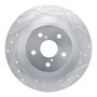 R1 21-22 Lexus RC300 Rear Right Drilled & Slotted Silver Brake Rotor