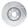 R1 06-20 Lexus GS430 Left Front Drilled & Slotted Silver Brake Rotor
