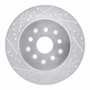 R1 93-98 Toyota Supra Rear Left Drilled & Slotted Silver Brake Rotor