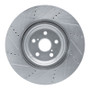 R1 10-17 Lexus LS460 Right Front Drilled & Slotted Silver Brake Rotor