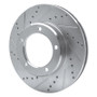 R1 98-07 Lexus LX470 Front Left Drilled & Slotted Silver Brake Rotor
