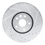 R1 20-22 Ford Mustang Right Front Drilled & Slotted Silver Brake Rotor