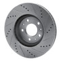 R1 03-08 Cadillac CTS Front Left Drilled & Slotted Silver Brake Rotor