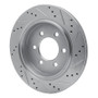 R1 15-17 Ford F-150 4WD Rear Left Drilled & Slotted Silver Brake Rotor