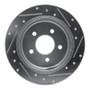 R1 96-02 Ford Crown Victoria Rear Left Drilled & Slotted Silver Brake Rotor