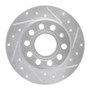 R1 10-19 Audi A3 Rear Right Drilled & Slotted Silver Brake Rotor