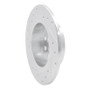 R1 10-19 Audi A3 Rear Right Drilled & Slotted Silver Brake Rotor