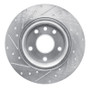 R1 17-25 Chrysler Voyager Rear Right Drilled & Slotted Silver Brake Rotor