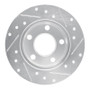 R1 98-01 Audi A6 Quattro Rear Left Drilled & Slotted Silver Brake Rotor