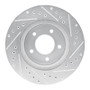 R1 87-90 Dodge DAKOTA 4WD Front Right Drilled & Slotted Silver Brake Rotor