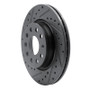 R1 05-15 Volkswagen BORA (Mexico) Front Left Drilled & Slotted Black Brake Rotor