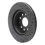 R1 05-15 Volkswagen BORA (Mexico) Front Left Drilled & Slotted Black Brake Rotor