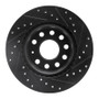 R1 05-15 Volkswagen BORA (Mexico) Front Left Drilled & Slotted Black Brake Rotor