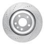 R1 05-11 Audi A6 Quattro Rear Left Drilled & Slotted Silver Brake Rotor