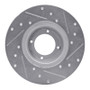R1 75-80 Triumph TR7 Front Left Drilled & Slotted Silver Brake Rotor