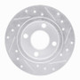 R1 78-90 Dodge Charger Front Left Drilled & Slotted Silver Brake Rotor