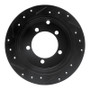R1 97-04 Mitsubishi DIAMANTE Rear Right Drilled & Slotted Black Brake Rotor