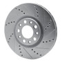 R1 13-23 Chrysler 200 Front Right Drilled & Slotted Silver Brake Rotor