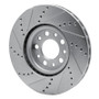 R1 13-23 Chrysler 200 Front Right Drilled & Slotted Silver Brake Rotor