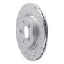 R1 06-08 Jaguar S-Type Rear Left Drilled & Slotted Silver Brake Rotor